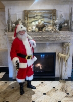 Big Red Santa and fireplace