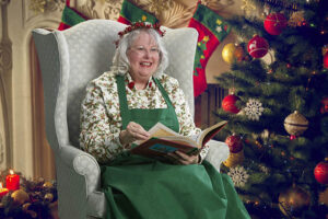 Mrs. Claus reading book